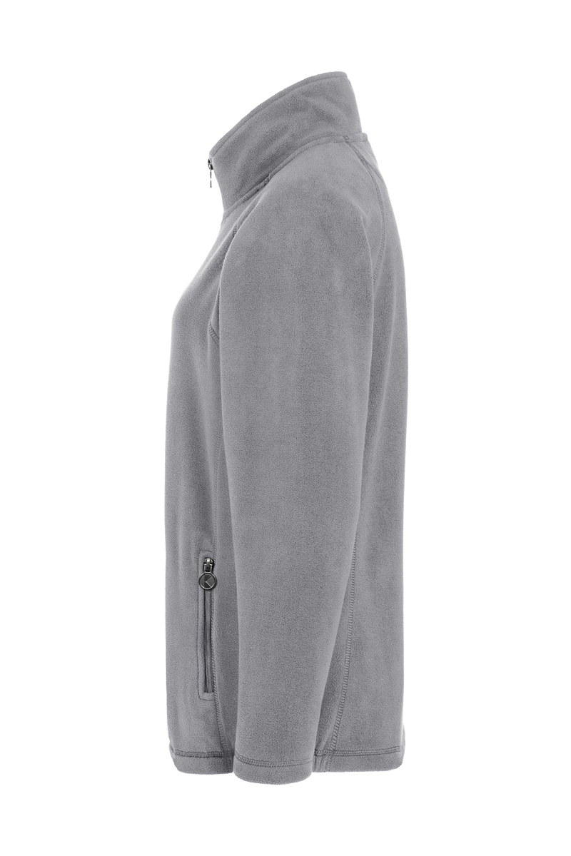 Fleecejacke Damen Platingrau – Damen Workwear Fleecejacke Warm-Up, Detailansicht