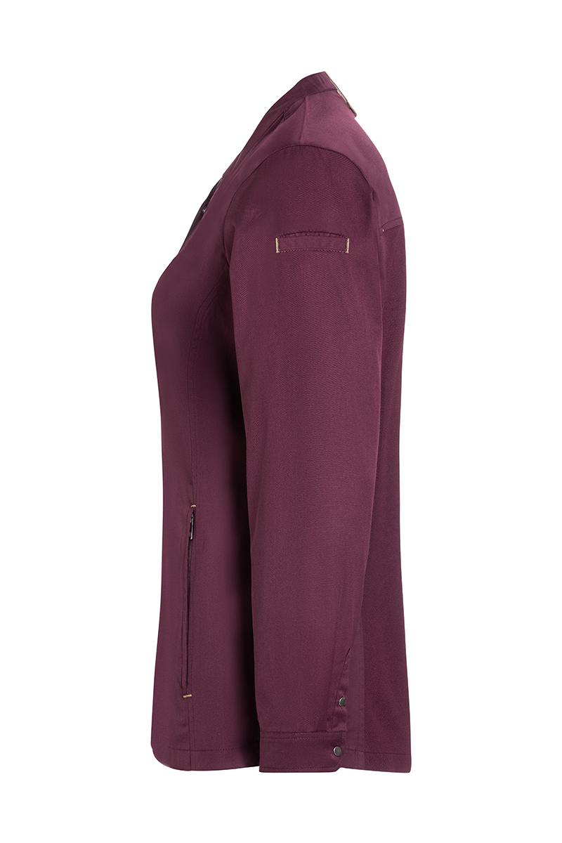 Kochjacke Damen Aubergine – Damenkochjacke Green Generation, Detailansicht