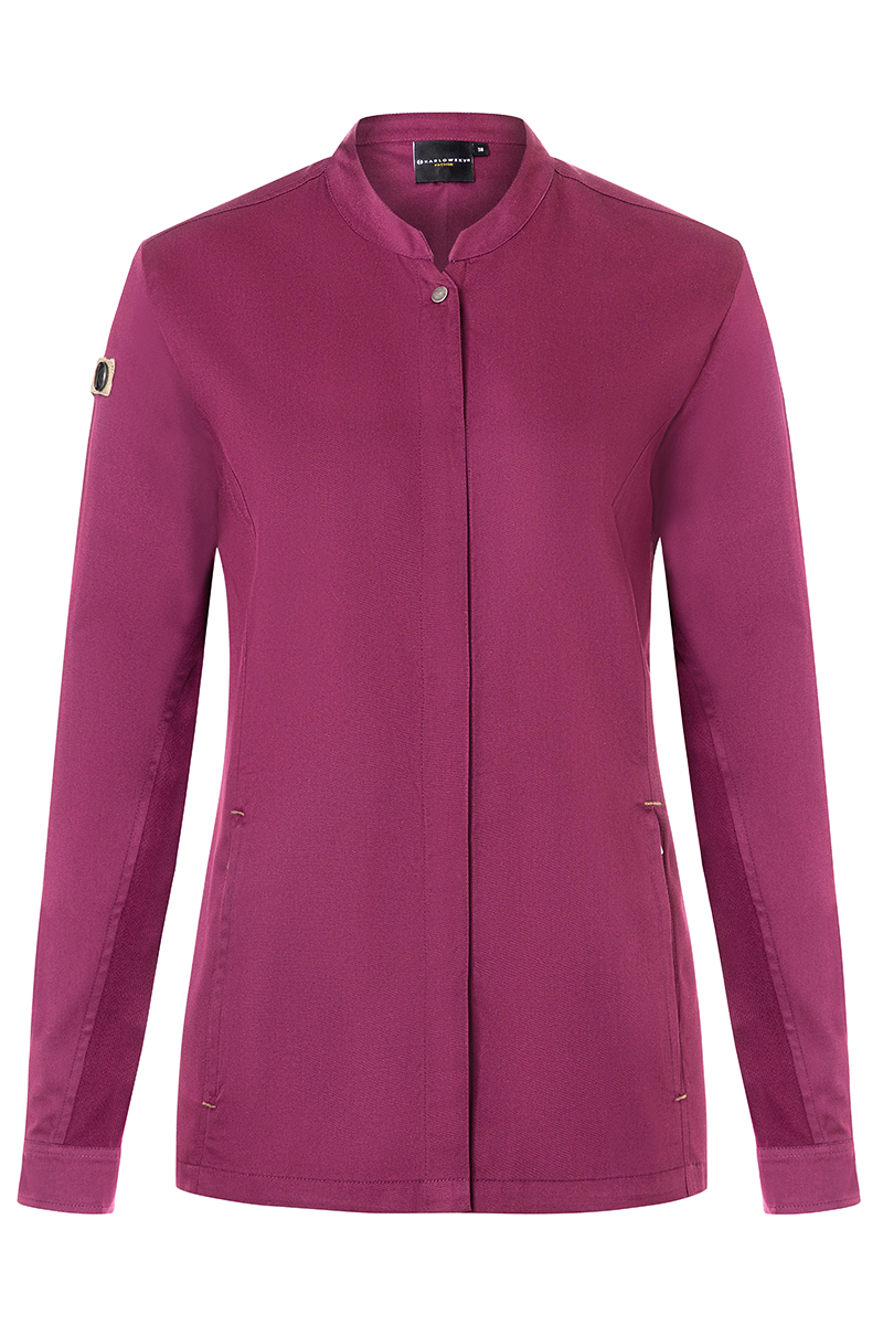 Kochjacke Damen Fuchsia – Damenkochjacke Green Generation, Detailansicht
