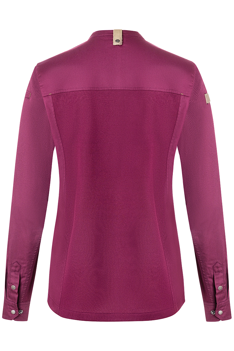 Kochjacke Damen Fuchsia – Damenkochjacke Green Generation, Detailansicht