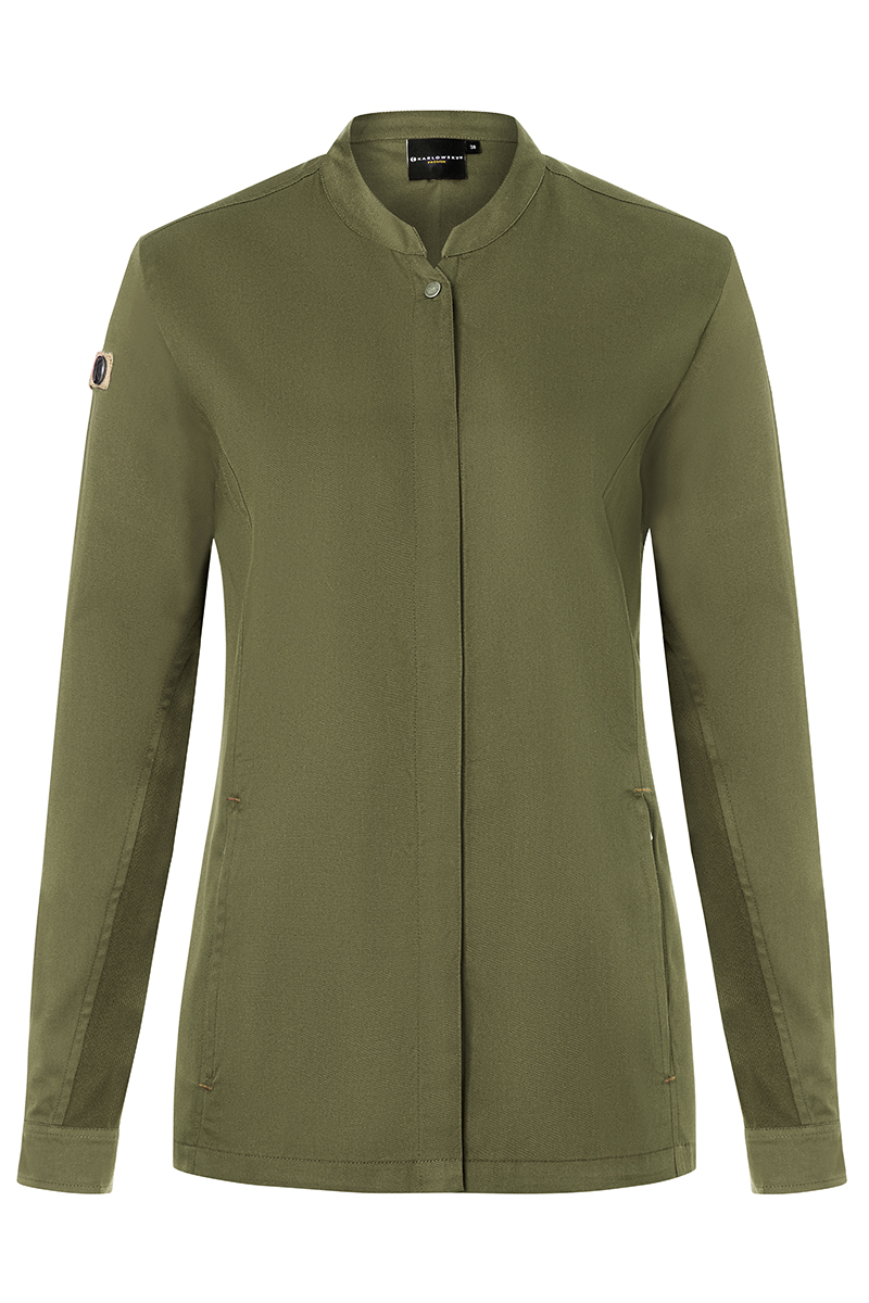 Kochjacke Damen Moosgrün – Damenkochjacke Green Generation, Detailansicht