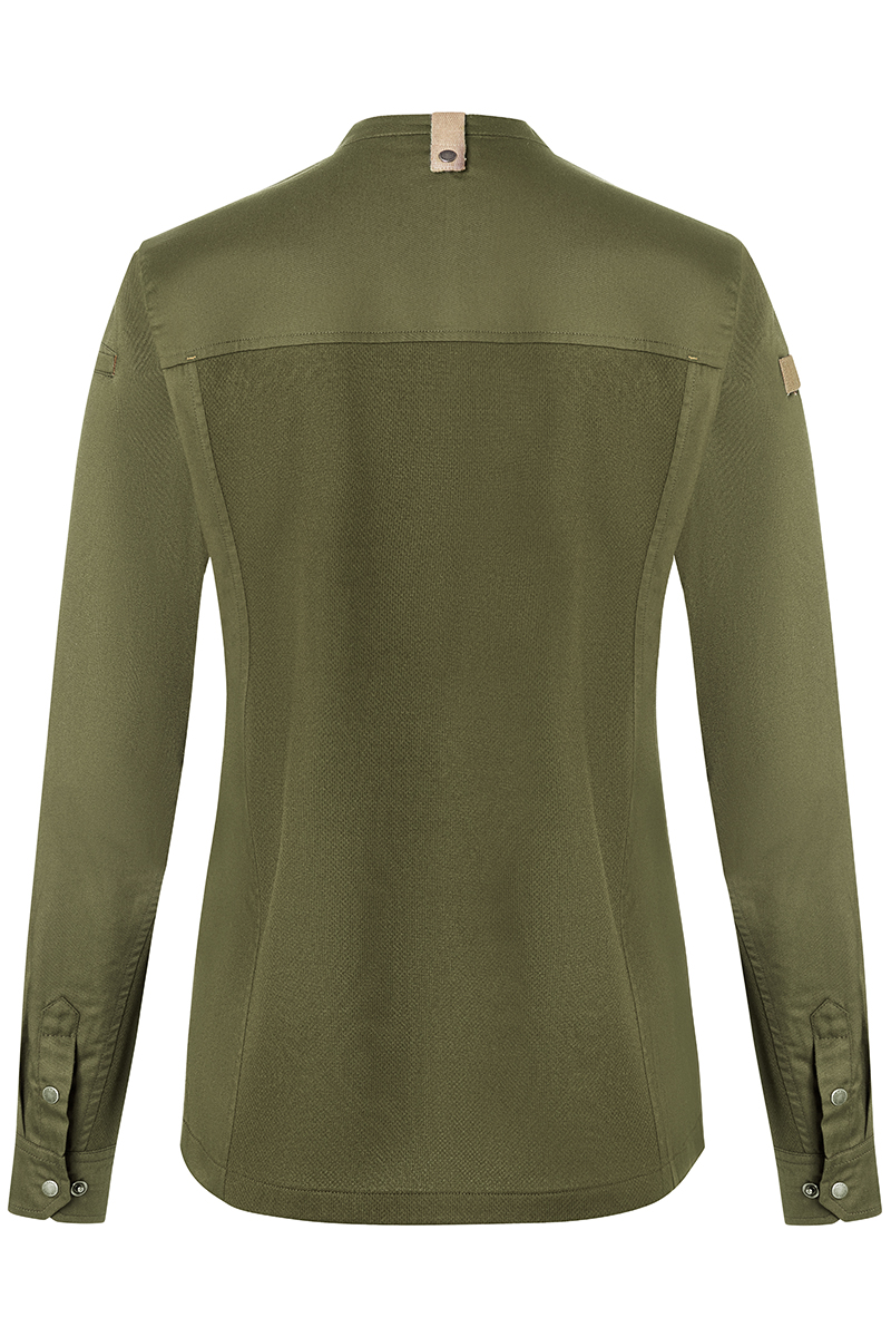 Kochjacke Damen Moosgrün – Damenkochjacke Green Generation, Detailansicht