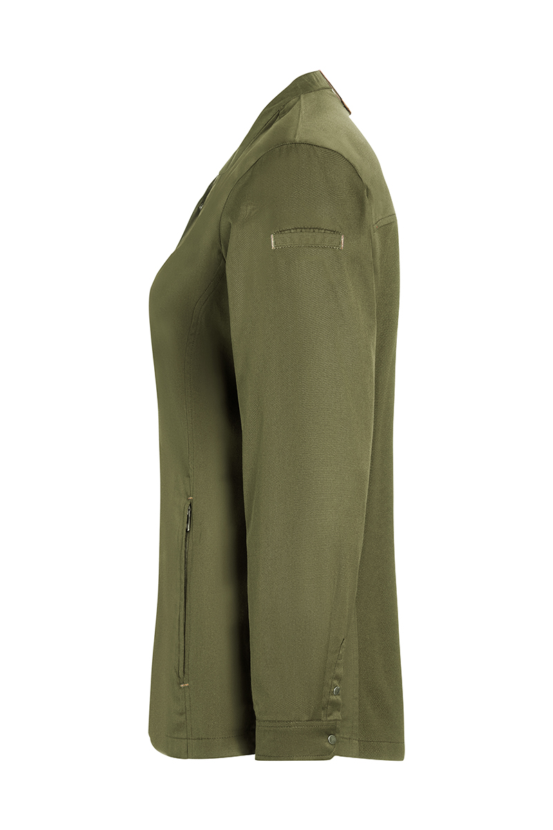 Kochjacke Damen Moosgrün – Damenkochjacke Green Generation, Detailansicht