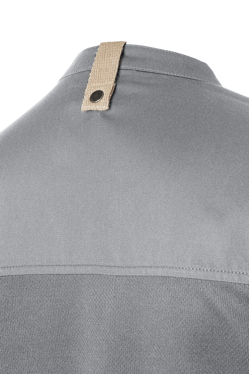 Kochjacke Damen Platingrau – Damenkochjacke Green Generation, Detailansicht