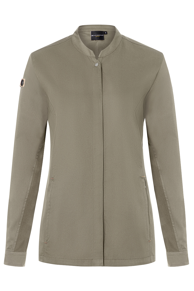 Kochjacke Damen Salbei – Damenkochjacke Green Generation, Detailansicht