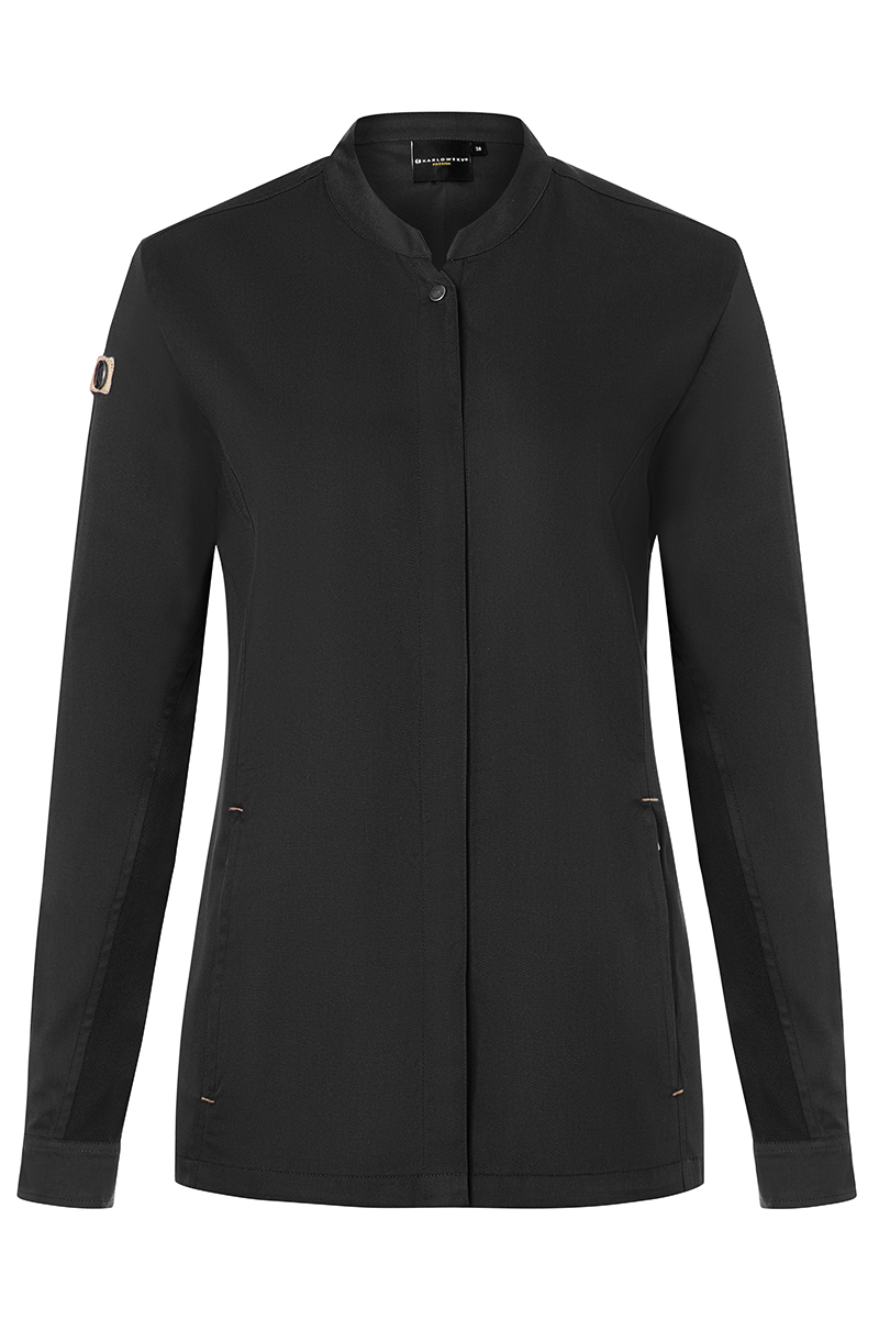 Kochjacke Damen Schwarz – Damenkochjacke Green Generation, Detailansicht