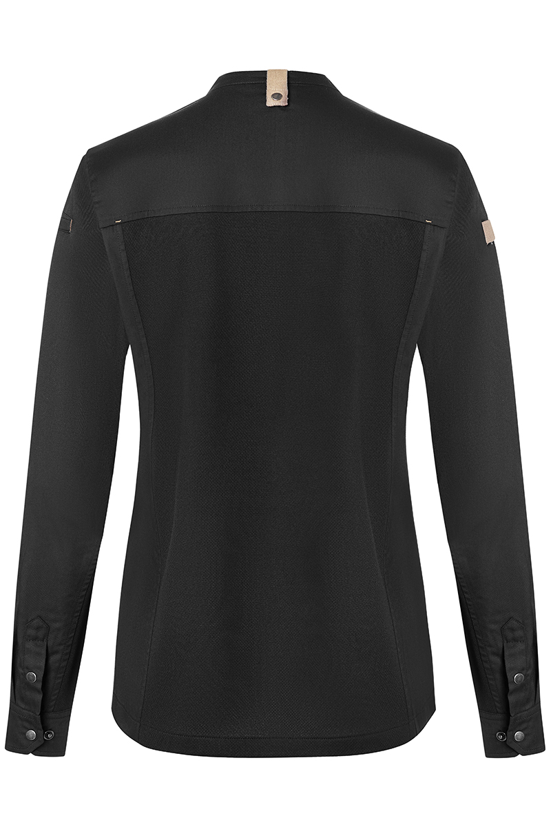 Kochjacke Damen Schwarz – Damenkochjacke Green Generation, Detailansicht