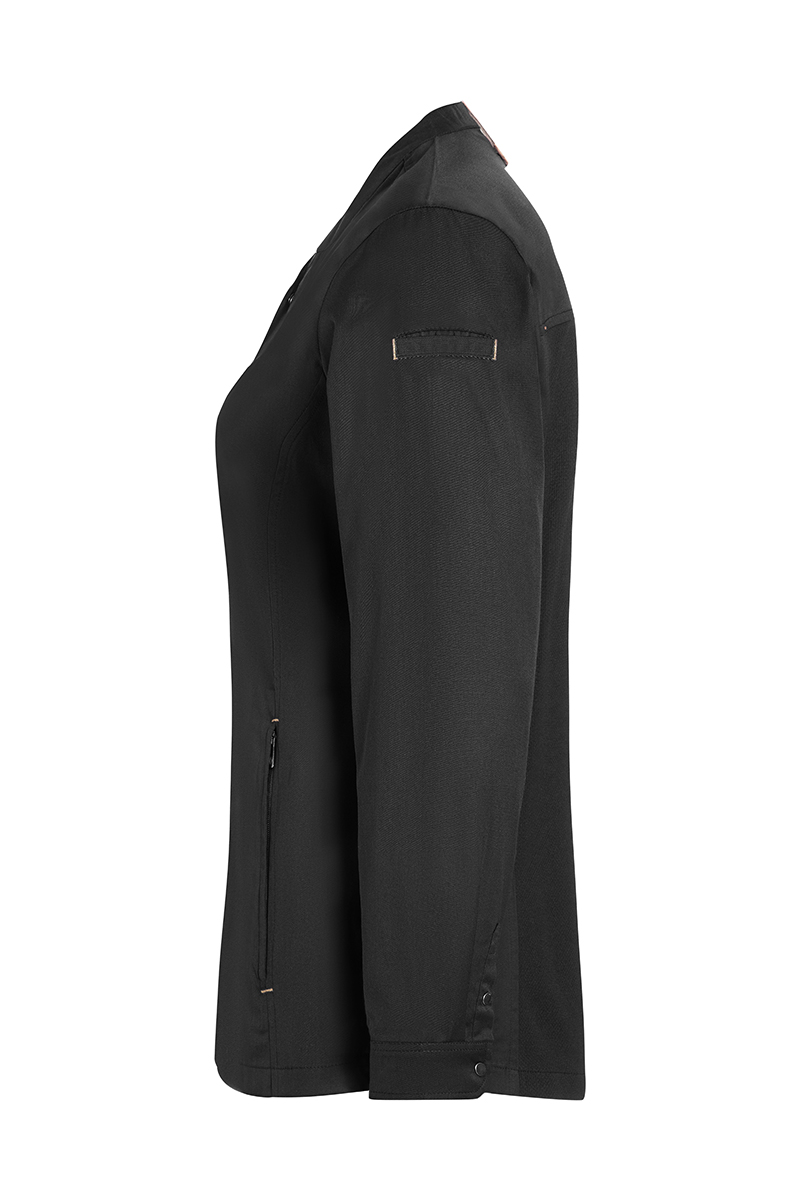 Kochjacke Damen Schwarz – Damenkochjacke Green Generation, Detailansicht