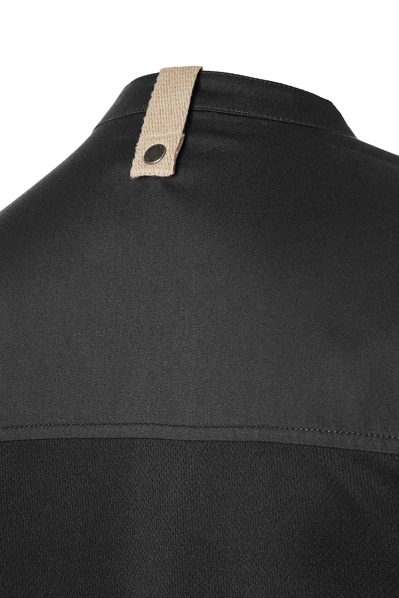 Kochjacke Damen Schwarz – Damenkochjacke Green Generation, Detailansicht
