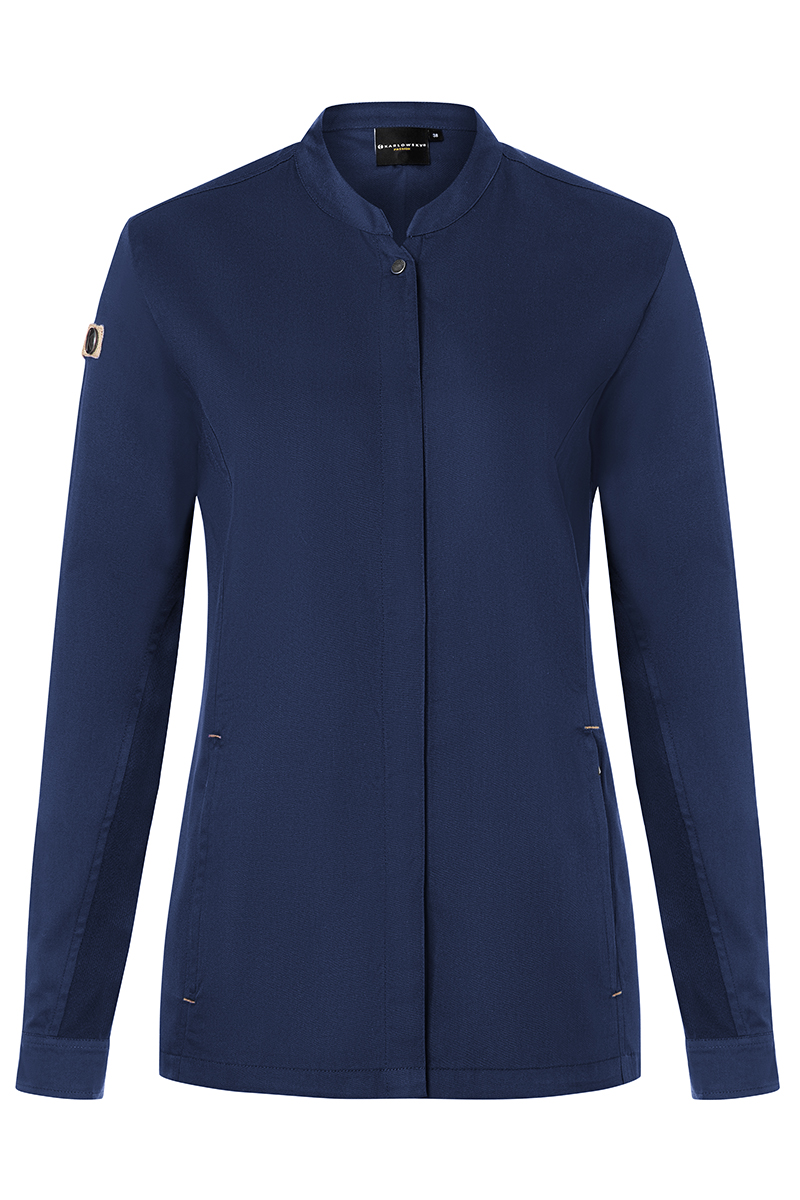 Kochjacke Damen Stahlblau – Damenkochjacke Green Generation, Detailansicht