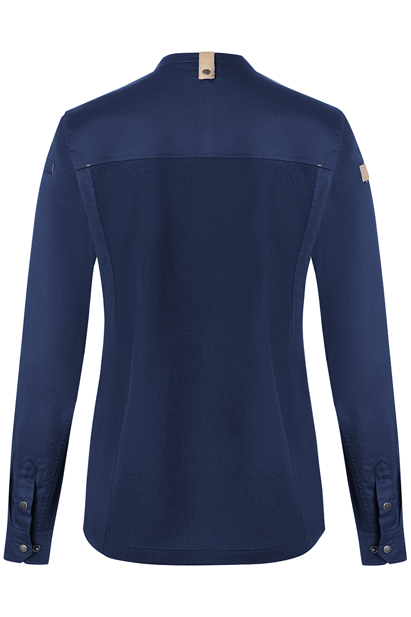 Kochjacke Damen Stahlblau – Damenkochjacke Green Generation, Detailansicht