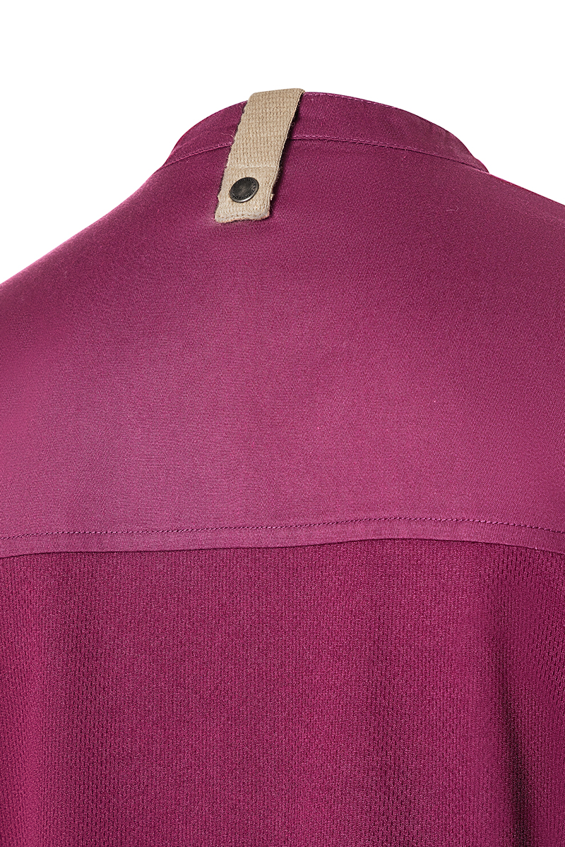 Kochjacke Damen Fuchsia – Kurzarm Damenkochjacke Green-Generation, Detailansicht