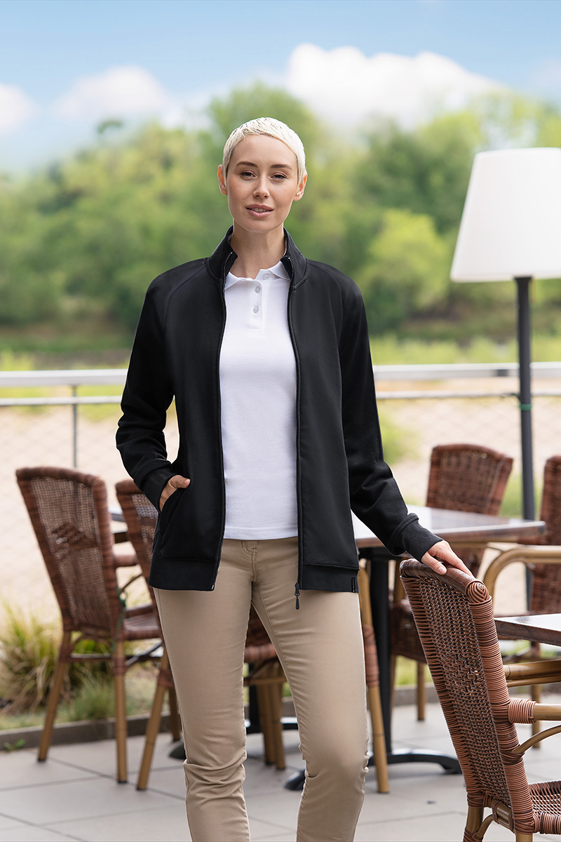 Sweatjacke Damen Schwarz – Damen Workwear Sweatjacke Soft-Face