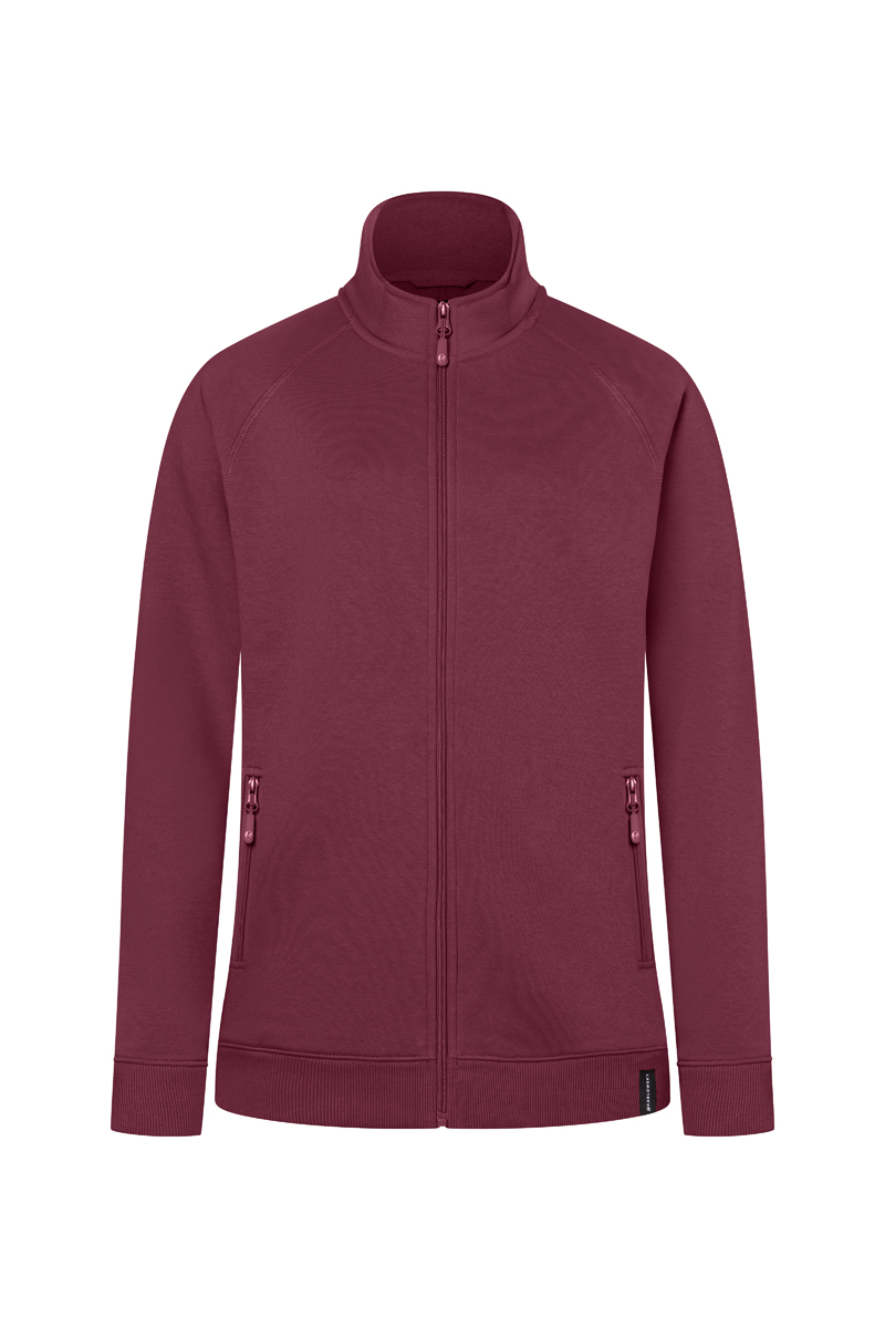 Sweatjacke Damen Aubergine – Damen Workwear Sweatjacke Soft-Face
