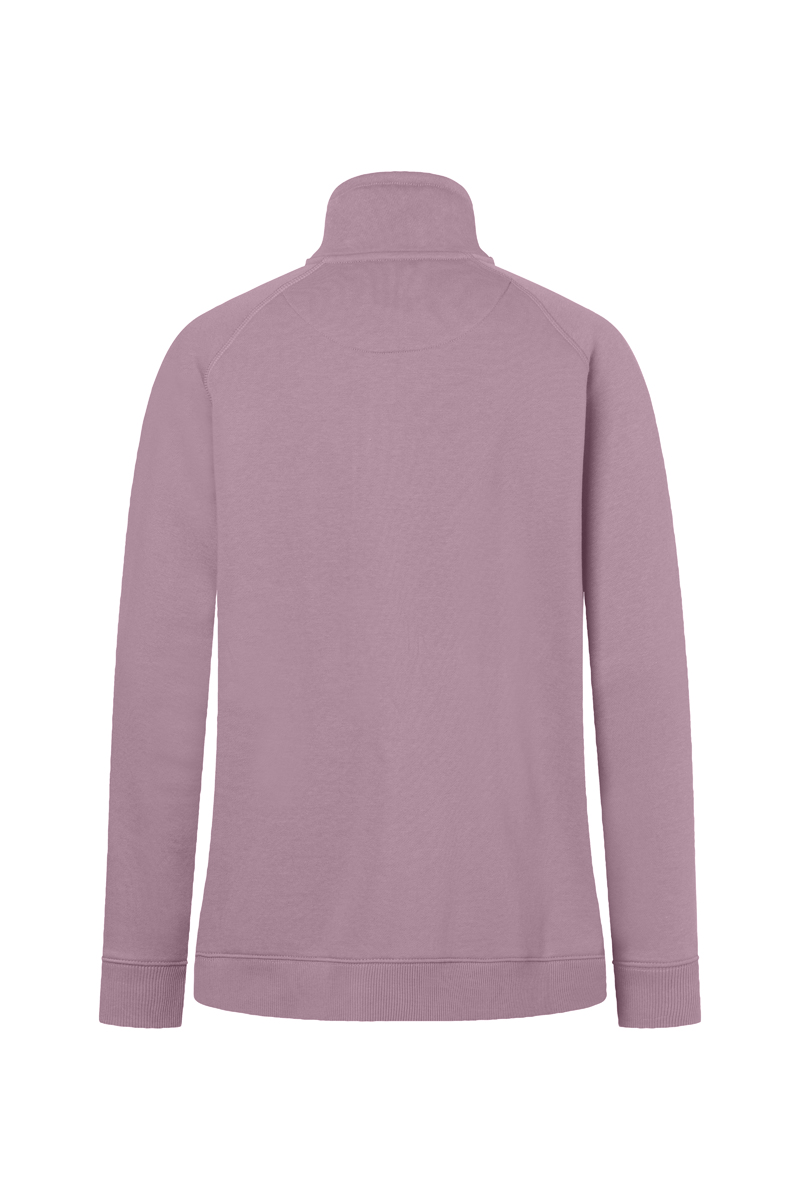 Sweatjacke Damen Dunkelrosa – Damen Workwear Sweatjacke Soft-Face, Detailansicht