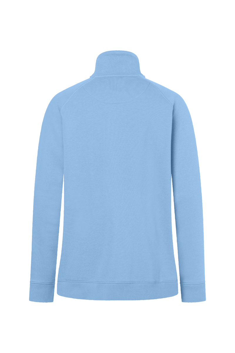 Sweatjacke Damen Eisblau – Damen Workwear Sweatjacke Soft-Face, Detailansicht