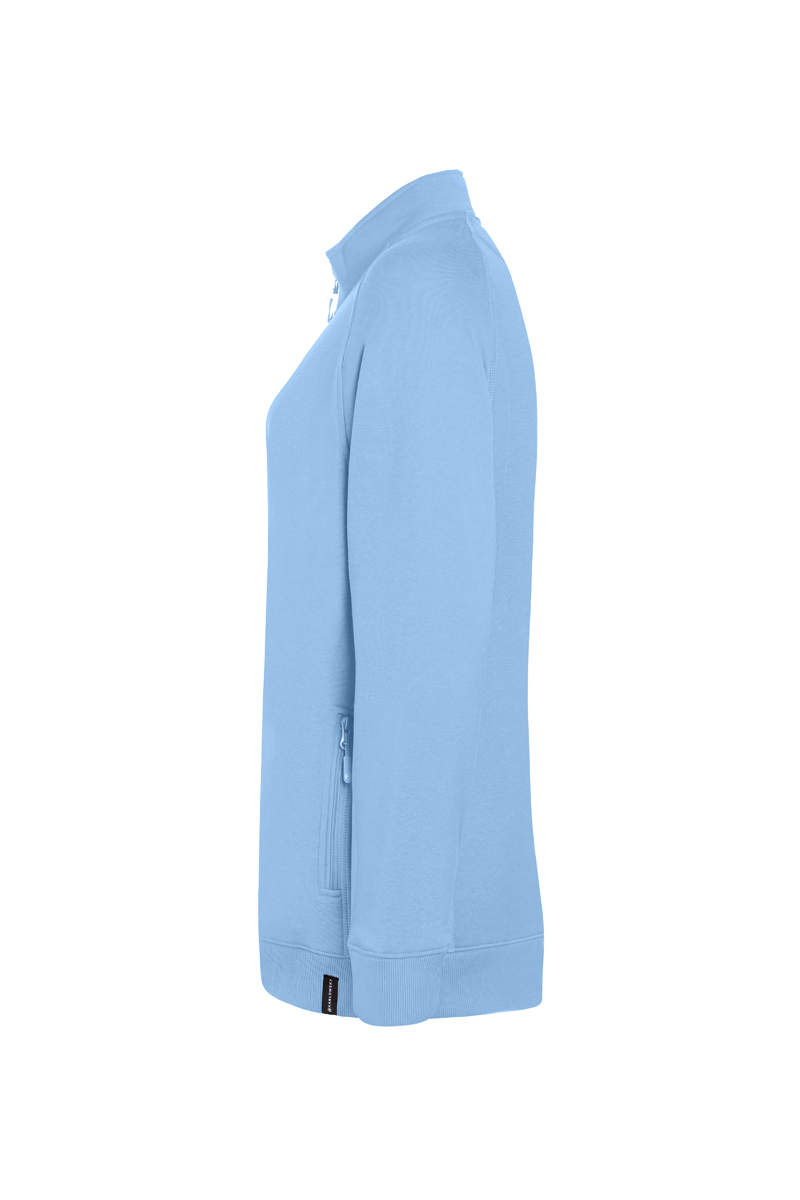 Sweatjacke Damen Eisblau – Damen Workwear Sweatjacke Soft-Face, Detailansicht