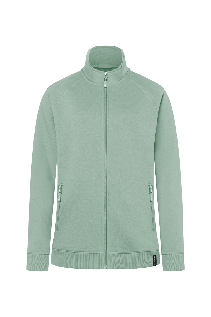 Sweatjacke Damen Pistaziengrün – Damen Workwear Sweatjacke Soft-Face