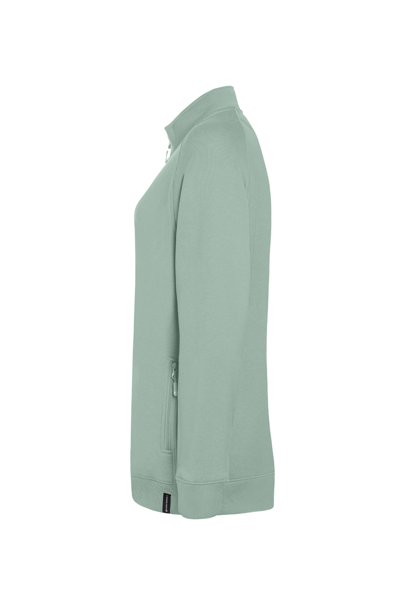 Sweatjacke Damen Pistaziengrün – Damen Workwear Sweatjacke Soft-Face, Detailansicht