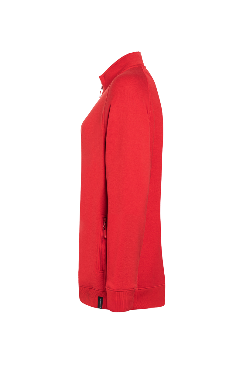 Sweatjacke Damen Rot – Damen Workwear Sweatjacke Soft-Face, Detailansicht