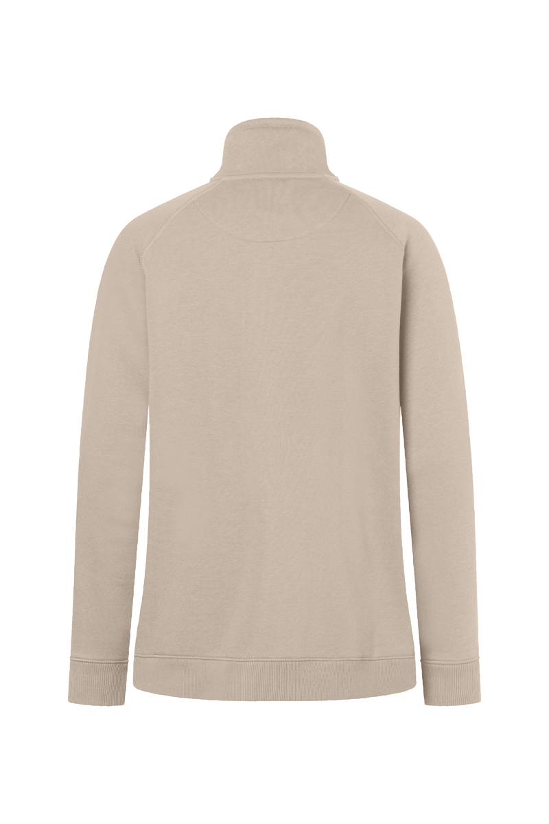 Sweatjacke Damen Sand – Damen Workwear Sweatjacke Soft-Face, Detailansicht