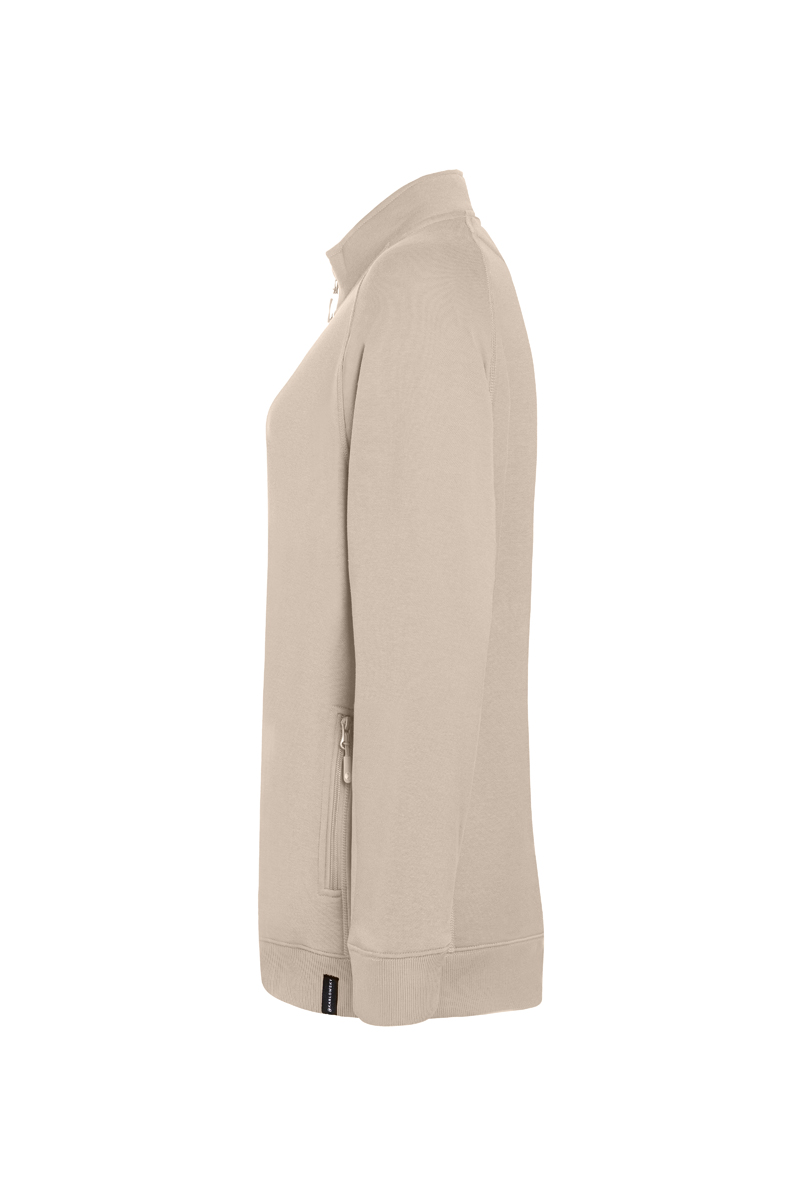 Sweatjacke Damen Sand – Damen Workwear Sweatjacke Soft-Face, Detailansicht