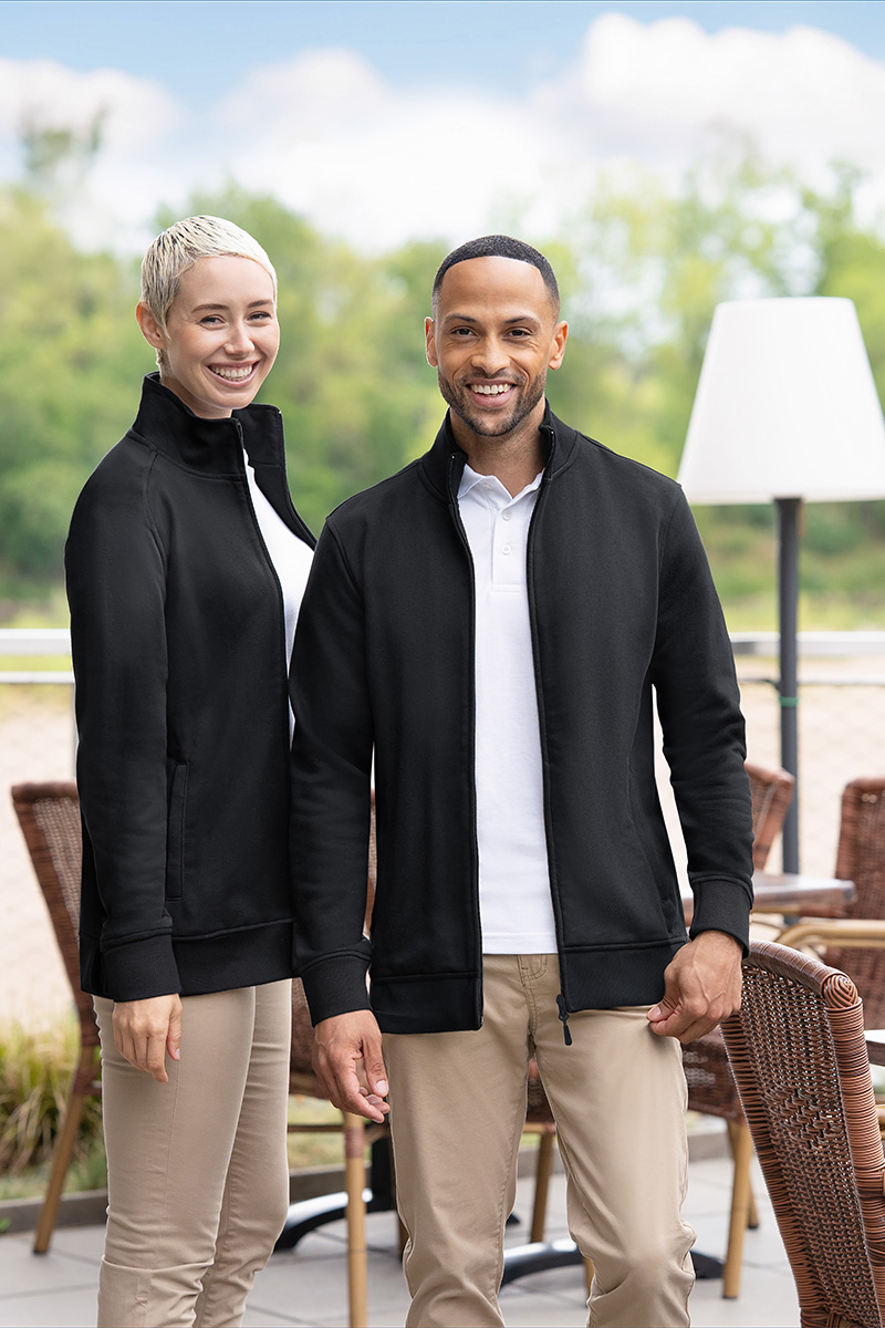 Sweatjacke Damen Schwarz – Damen Workwear Sweatjacke Soft-Face, Detailansicht