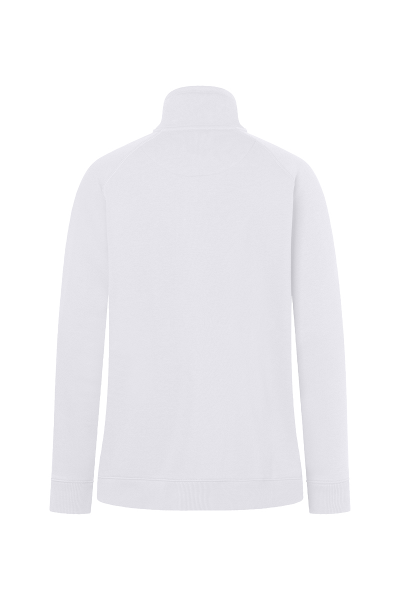 Sweatjacke Damen Weiß – Damen Workwear Sweatjacke Soft-Face, Detailansicht
