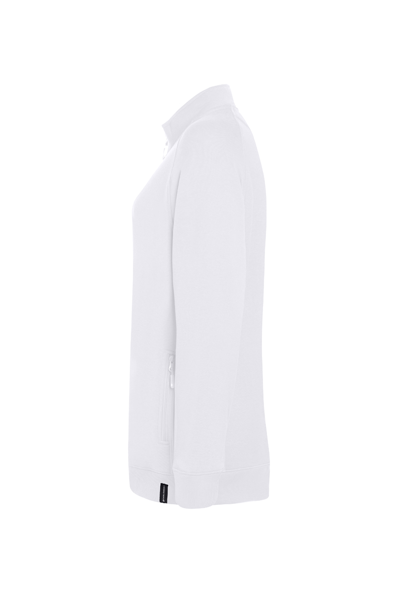 Sweatjacke Damen Weiß – Damen Workwear Sweatjacke Soft-Face, Detailansicht