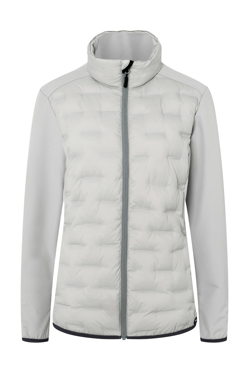 Jacke Damen Hellgrau – Damen Hybrid-Jacke Outdoor-Pro, Detailansicht