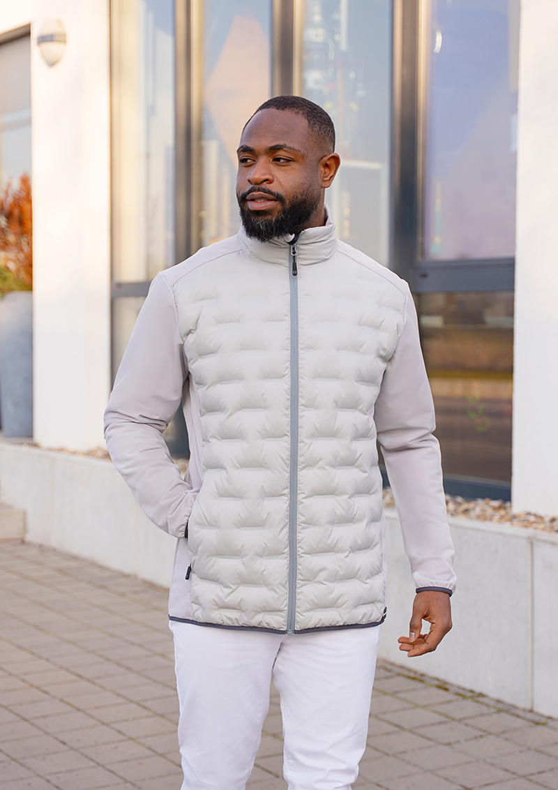 Jacke Herren Hellgrau – Herren Hybrid-Jacke Outdoor-Pro