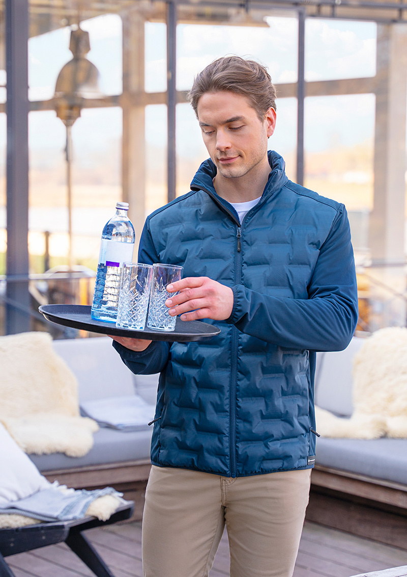 Jacke Herren Marine – Herren Hybrid-Jacke Outdoor-Pro, Detailansicht