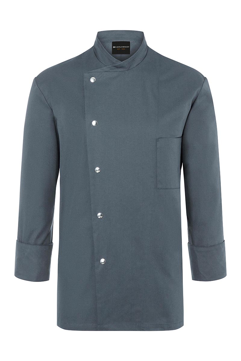Kochjacke Herren Anthrazit – Kochjacke Lars, Detailansicht