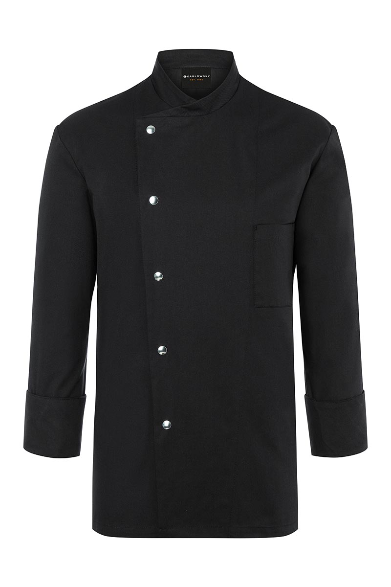 Kochjacke Herren Schwarz – Kochjacke Lars, Detailansicht