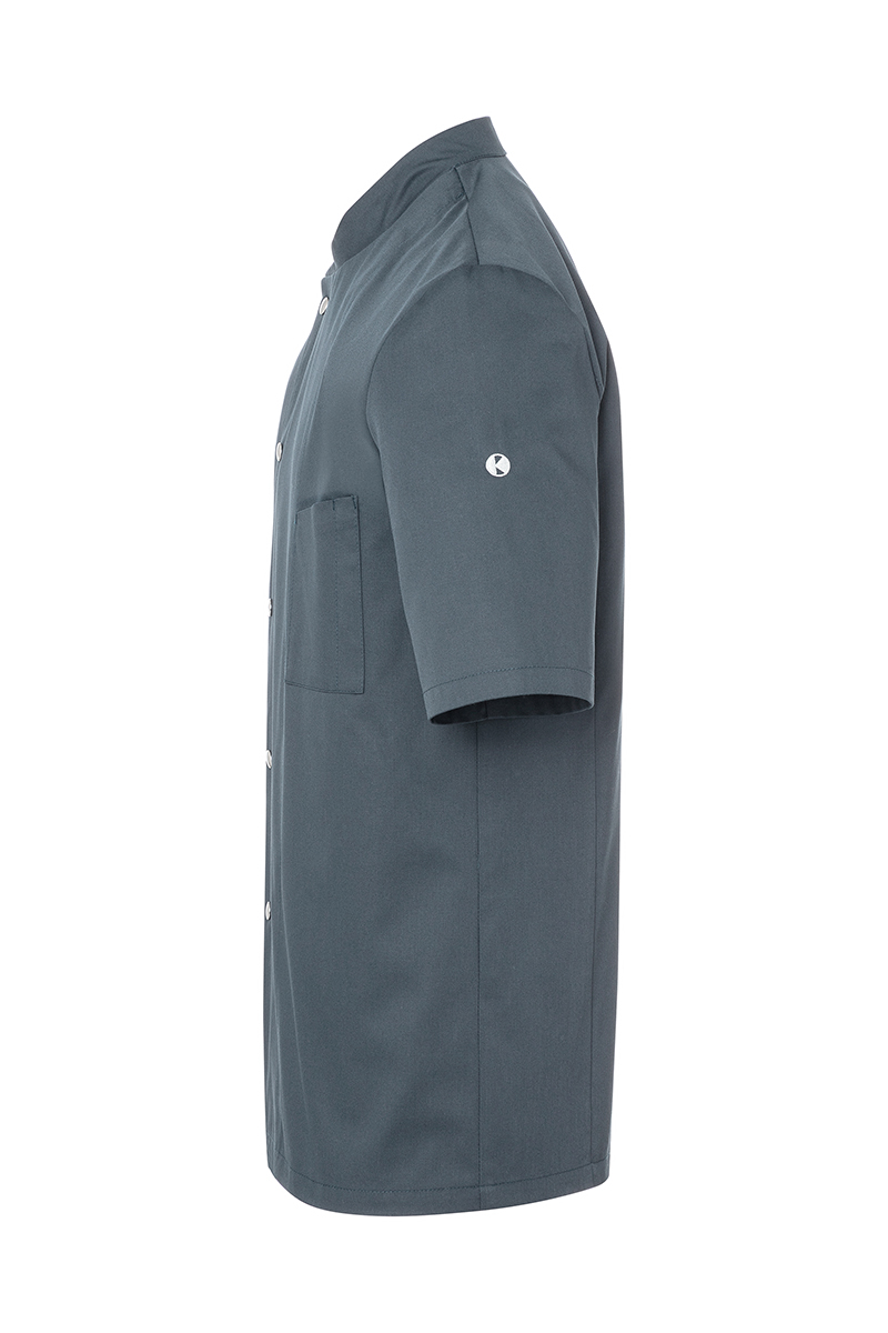 Kochjacke Herren Anthrazit – Kochjacke Gustav, Detailansicht