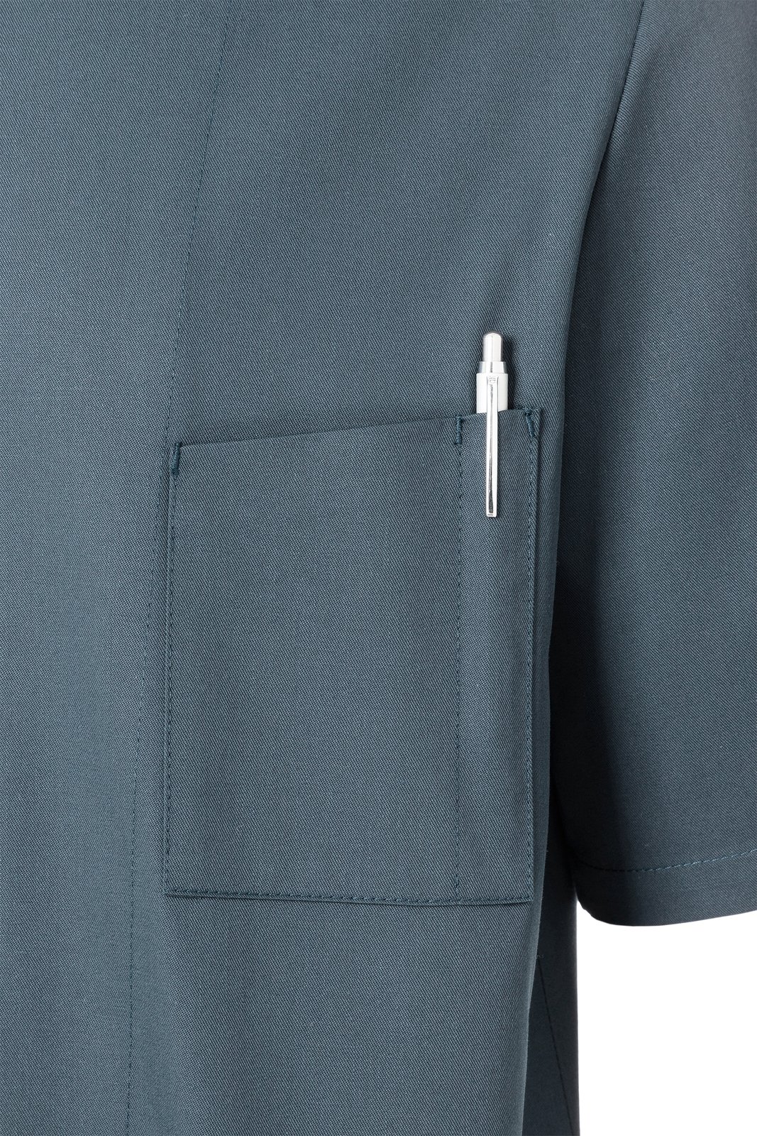 Kochjacke Herren Anthrazit – Kochjacke Gustav, Detailansicht