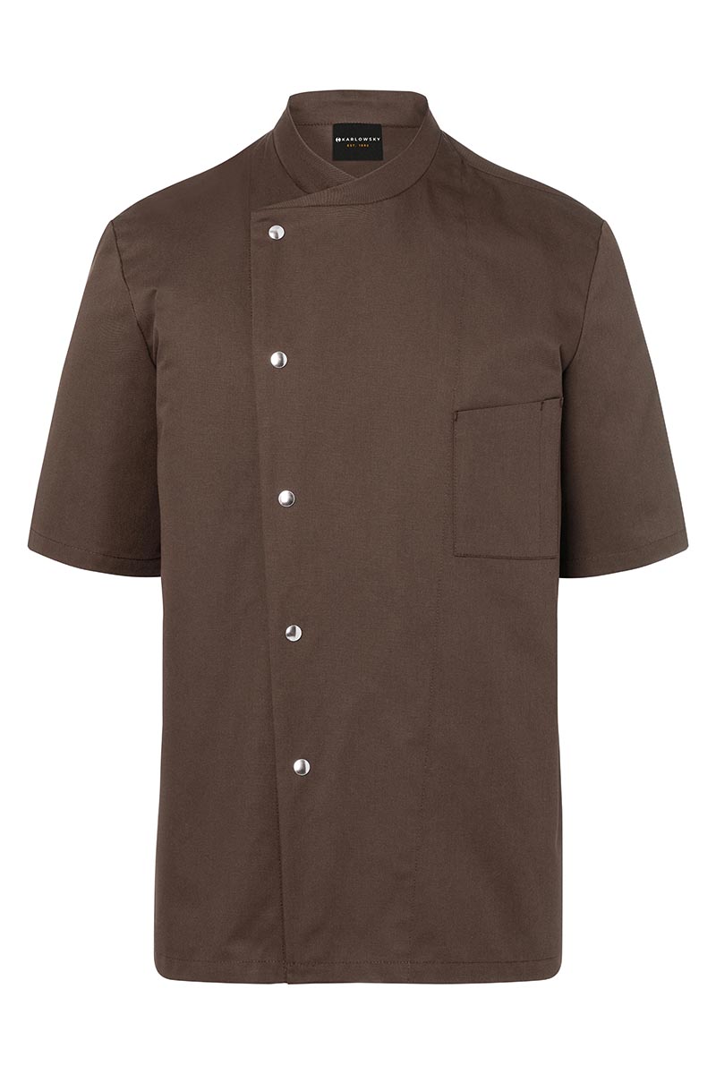 Kochjacke Herren Hellbraun – Kochjacke Gustav, Detailansicht