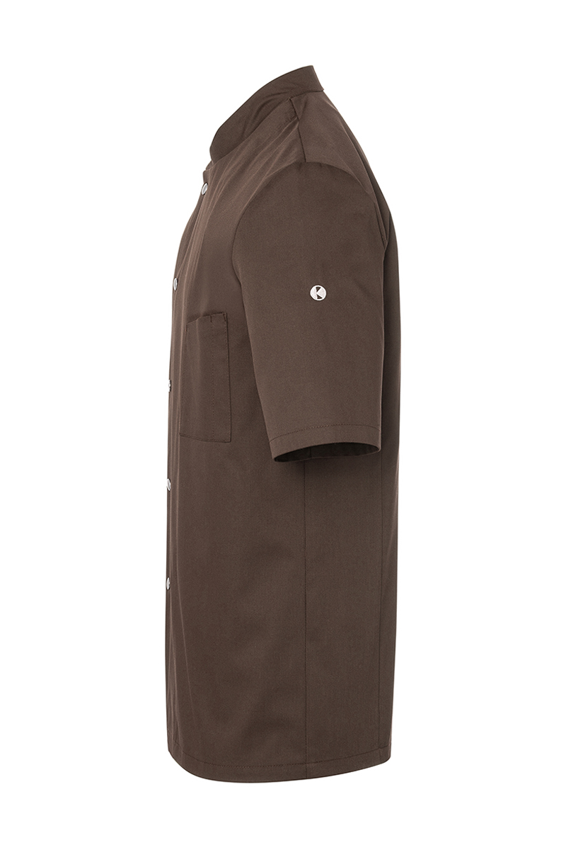 Kochjacke Herren Hellbraun – Kochjacke Gustav, Detailansicht