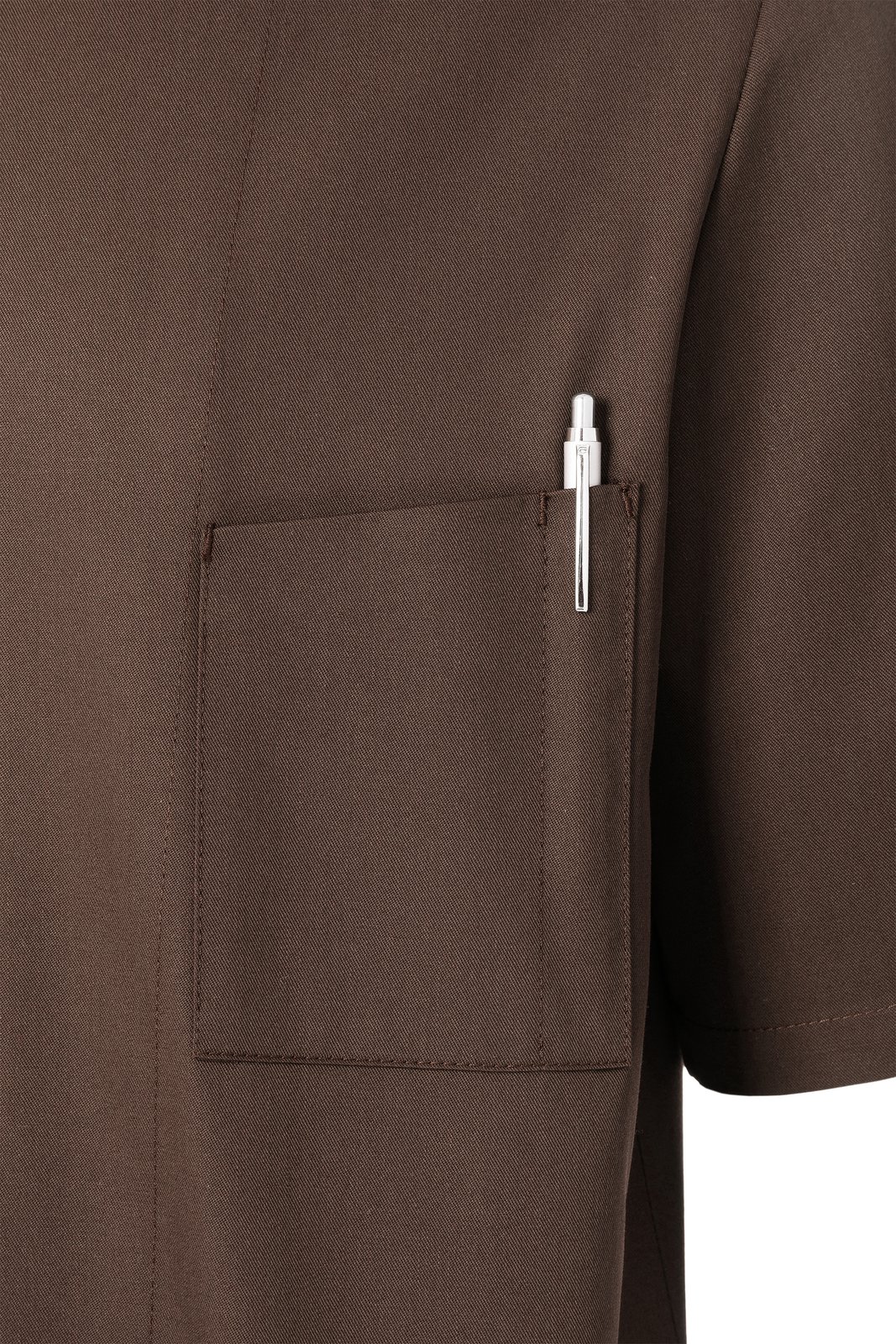 Kochjacke Herren Hellbraun – Kochjacke Gustav, Detailansicht