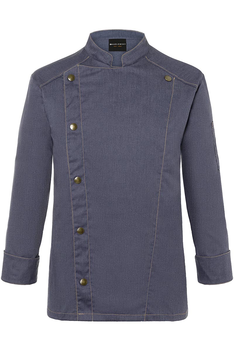 Kochjacke Herren Vintage black – Kochjacke Jeans-Style, Detailansicht