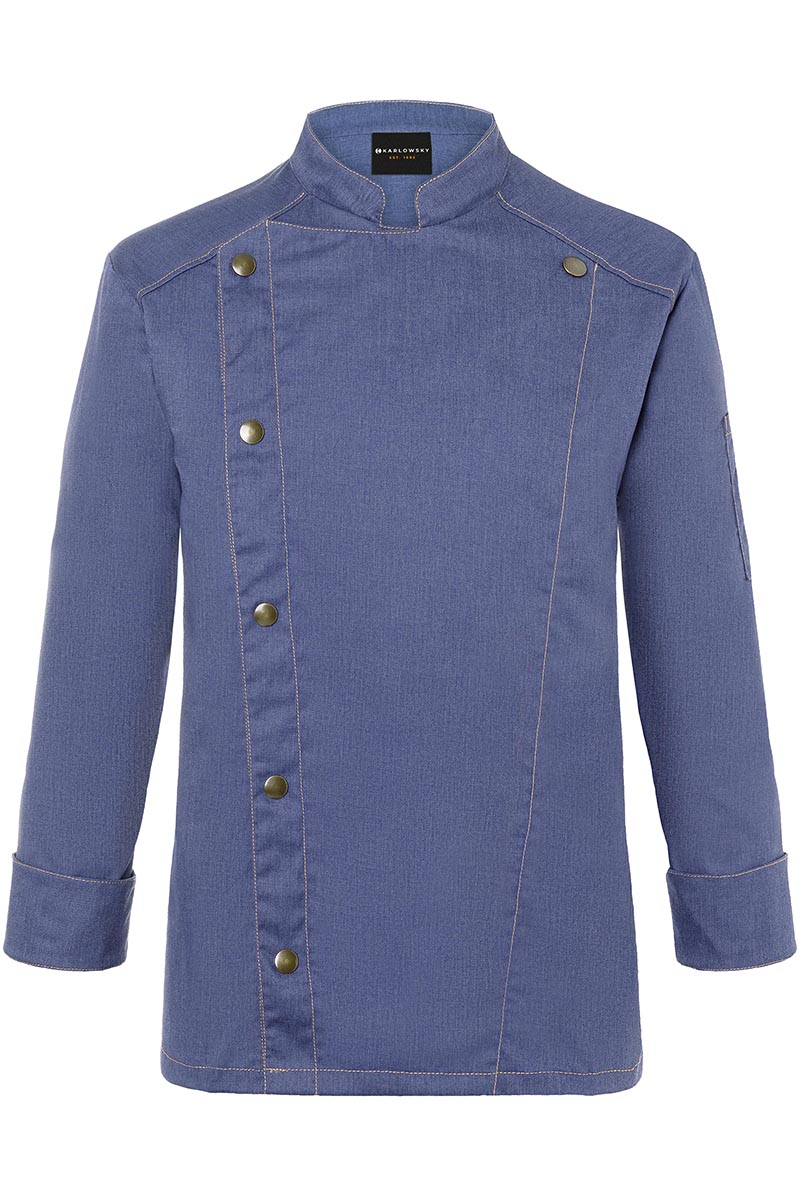 Kochjacke Herren Vintage blue – Kochjacke Jeans-Style, Detailansicht