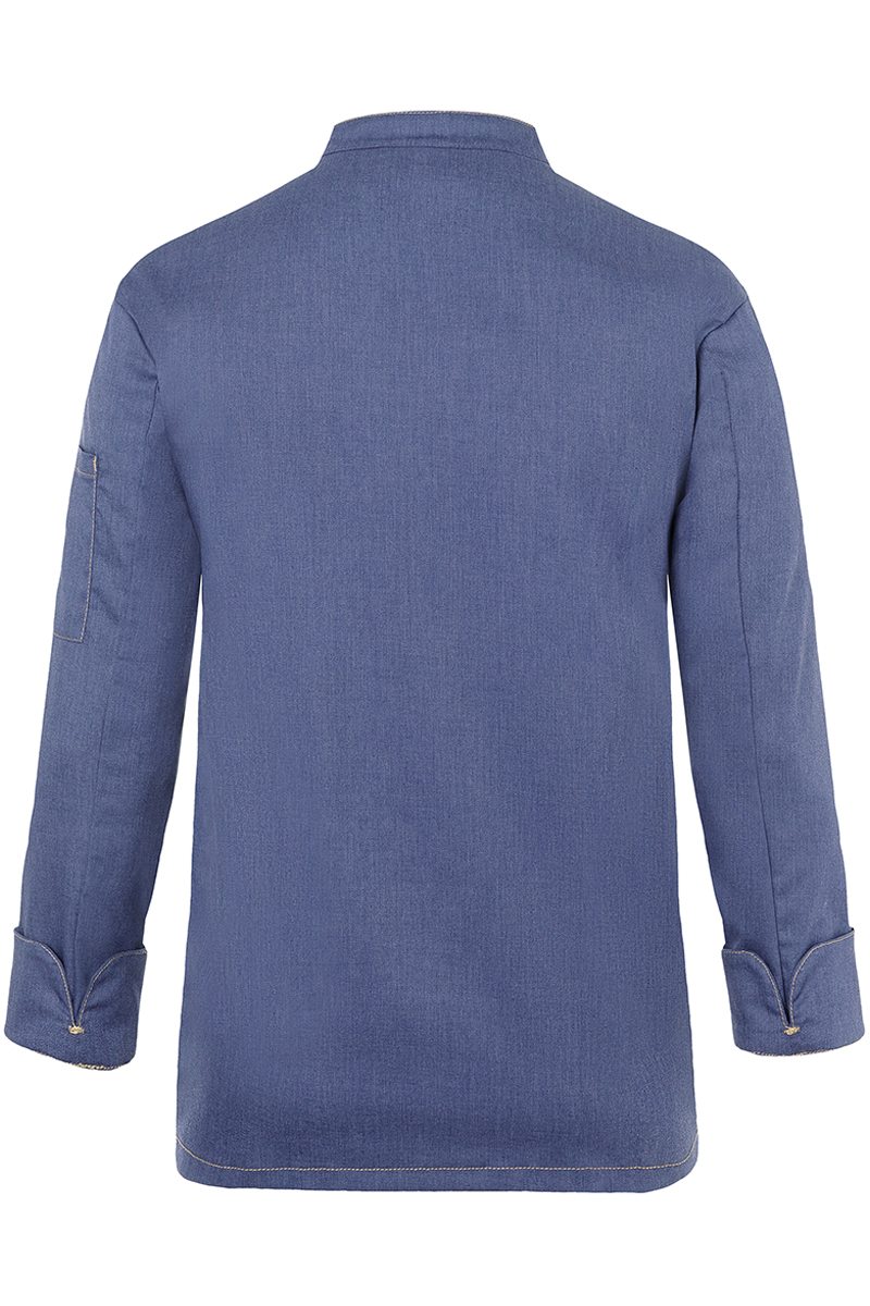 Kochjacke Herren Vintage blue – Kochjacke Jeans-Style, Detailansicht