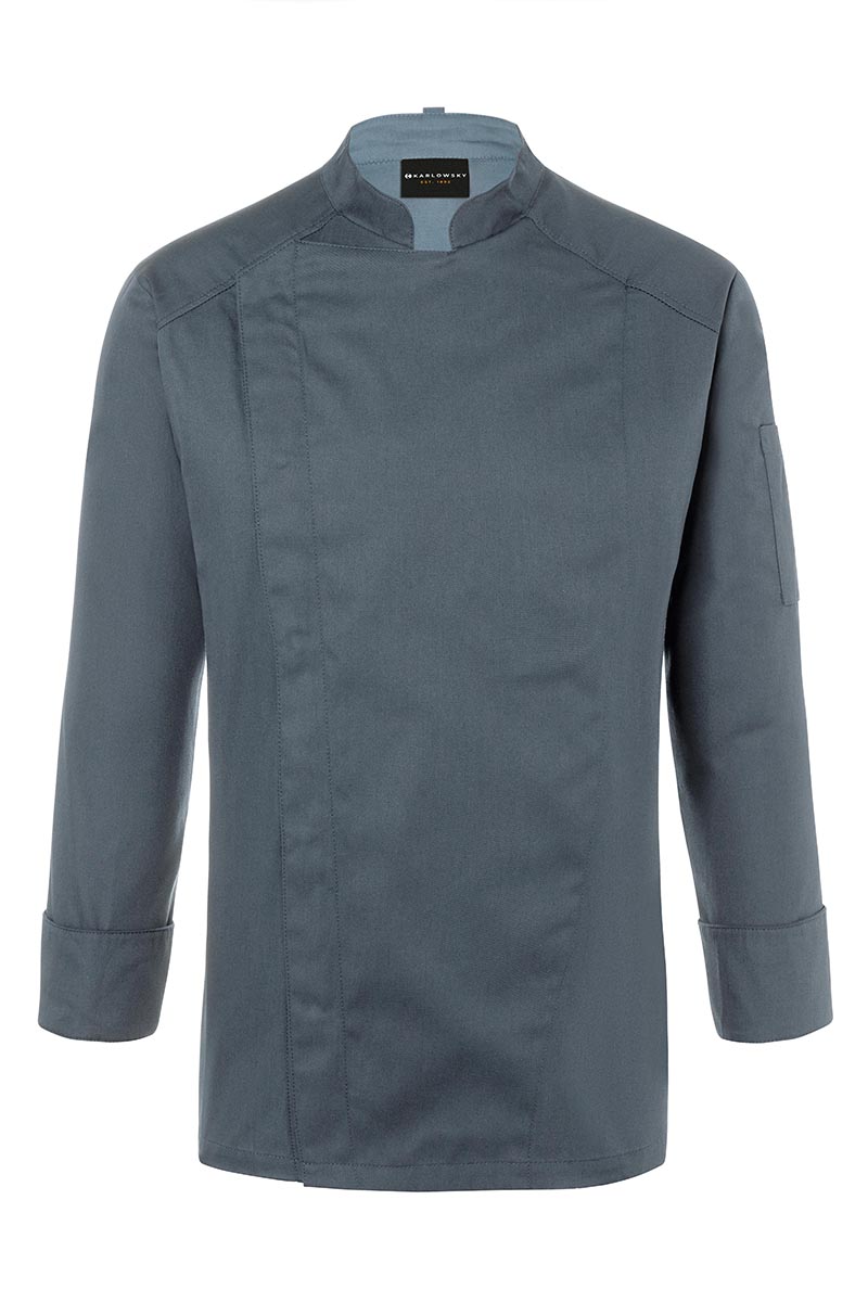 Kochjacke Herren Anthrazit – Kochjacke Noah, Detailansicht