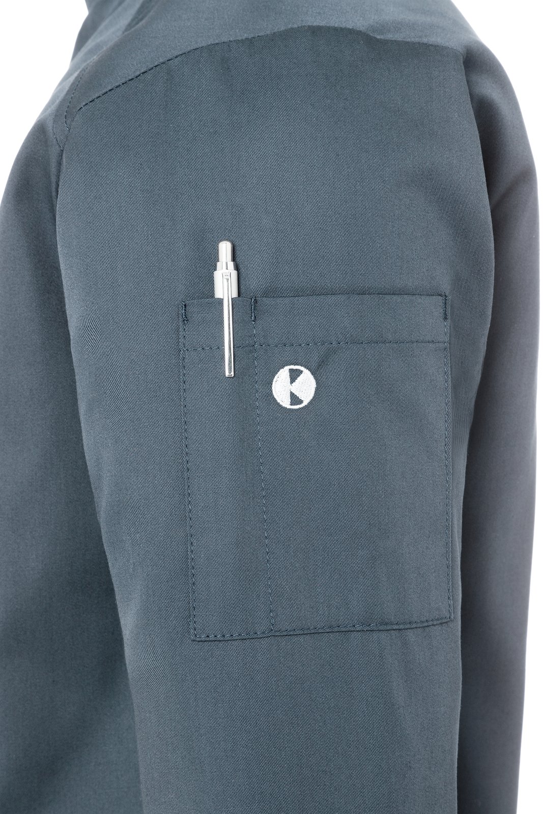 Kochjacke Herren Anthrazit – Kochjacke Noah, Detailansicht