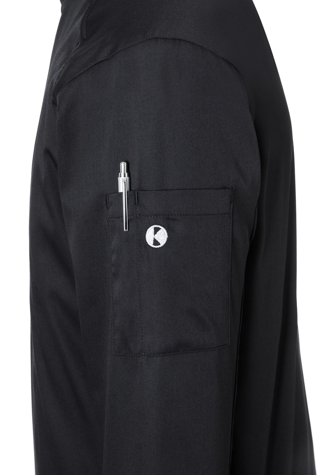 Kochjacke Herren Schwarz – Kochjacke Noah, Detailansicht