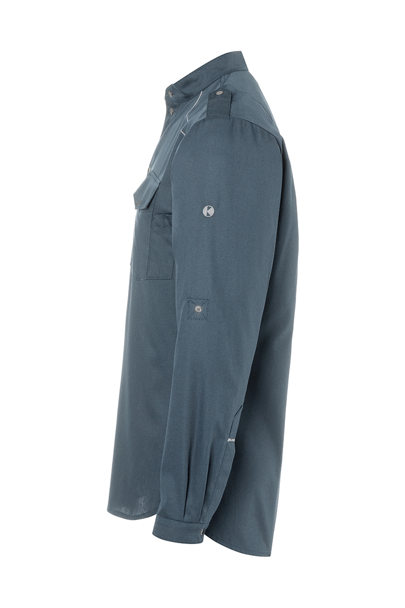 Kochjacke Herren Anthrazit – Kochhemd New-Identity, Detailansicht