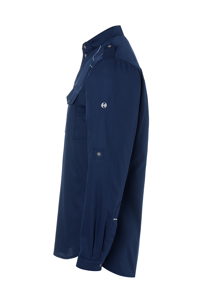 Kochjacke Herren Marine – Kochhemd New-Identity, Detailansicht