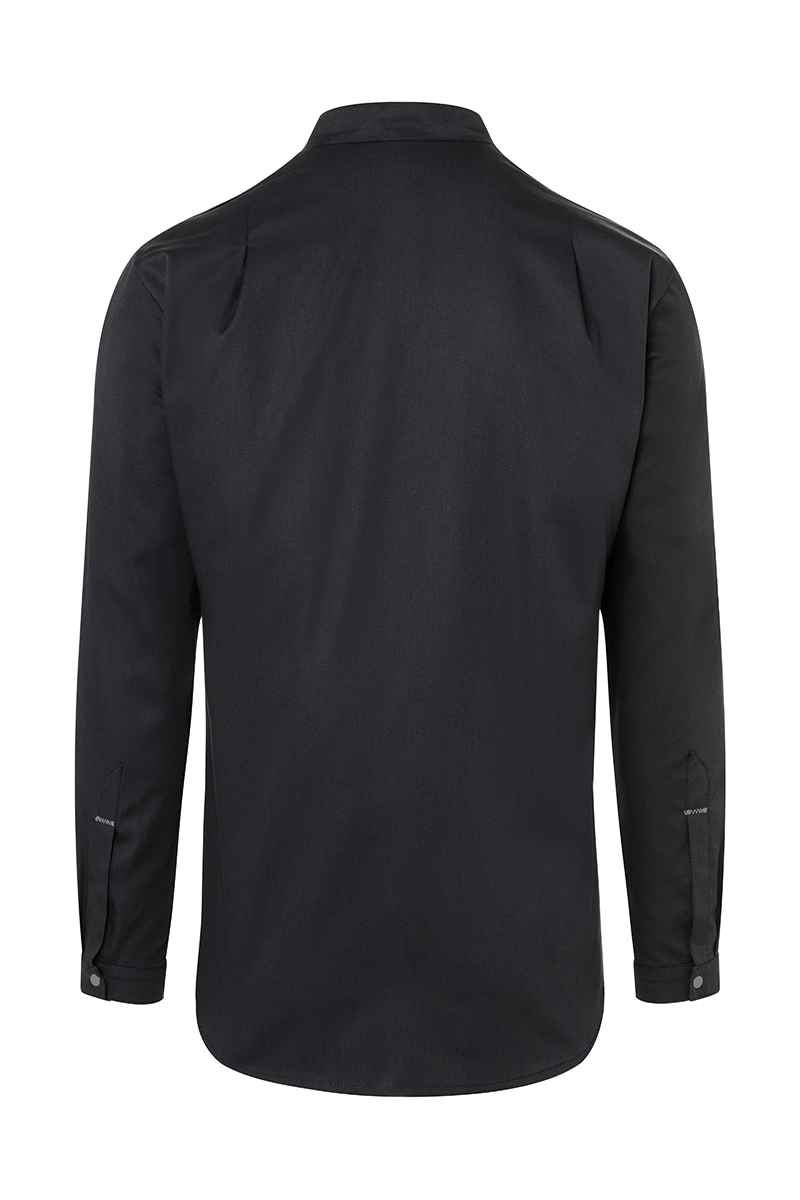 Kochjacke Herren Schwarz – Kochhemd New-Identity, Detailansicht