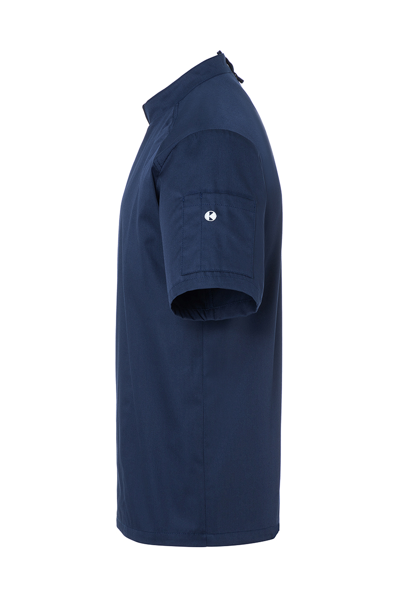 Kochjacke Herren Marine – Kurzarm Kochjacke Modern-Look, Detailansicht