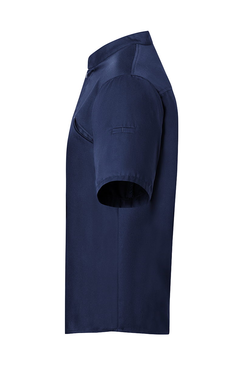 Kochjacke Herren Marine – Kurzarm Kochjacke Modern-Touch, Detailansicht